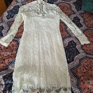 Asos Off White Lace body contour dress